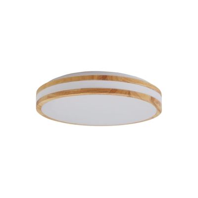 Lindby - Emiva LED-kattovalaisin, halkaisija 39,5 cm, CCT, puu