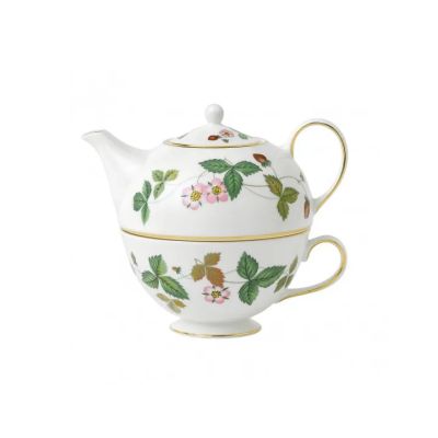 Wedgwood Wild Strawberry teekannu ja kuppi multi
