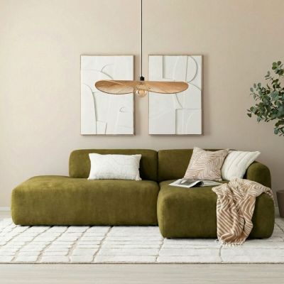 Veke Lumo divaanisohva avopäädyllä oikea Adore 59 vihreä