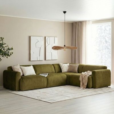 Veke Lumo kulmasohva 3K1,5/1,5K3 Adore 59 vihreä