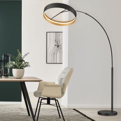 Musterring Loop LED-lattiavalaisin mattamusta/kulta