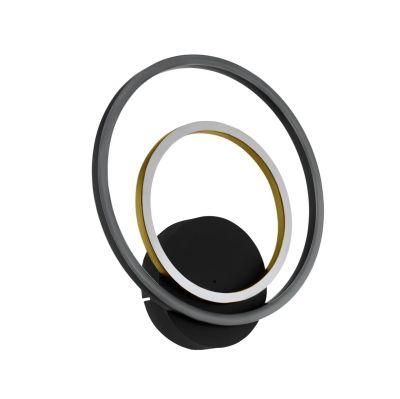 Stars of Light - Lanacera LED-seinävalaisin, musta/kultainen, 33 cm –