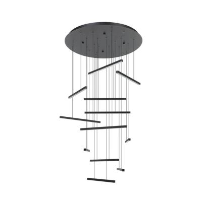 Stars of Light - Lindoza LED-riippuvalaisin, musta, 44 cm, 12-lamppuinen