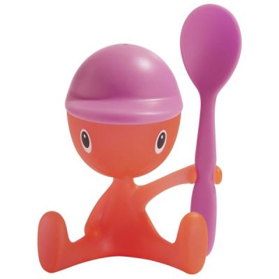 Alessi - Cico Munakuppi suolasirottimella ja lusikalla 9 cm Vaaleanpunainen
