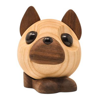FableWood - Puufiguuri Benny ranskanbulldoggi 10 cm Saarni/Pähkinä