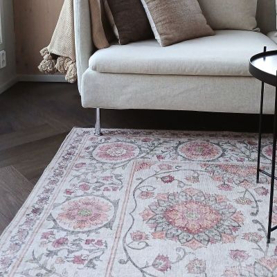 Veke Botanic matto 60x90 cm roosa/l.valkoinen
