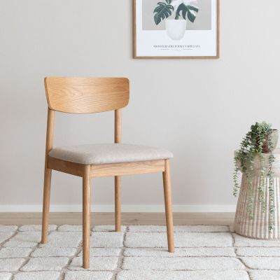 Veke Alppi tuoli lakattu tammi, vaalea beige basel 24, 6kpl kuvausmalli