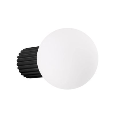 SOLLUX LIGHTING - ORBI seinälamppu, musta lasi/metalli Ø 12 cm IP44 G9 SOLLUX