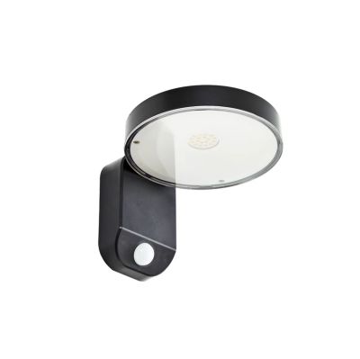 PRIOS - Tarlson LED-aurinkoseinävalaisin, pyöreä, antrasiitti, anturi