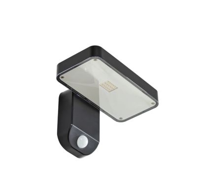 PRIOS - Tarlson LED-aurinkoseinävalaisin, kulmikas, antrasiitti, anturi