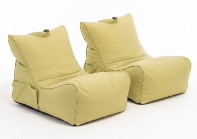Veke Jade Outdoor säkkituolit 2 kpl setti omenanvihreä
