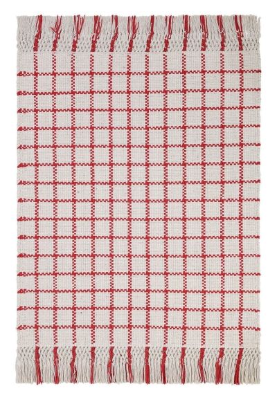 Finarte Ruutu puuvillamatto 90x200 cm valkoinen