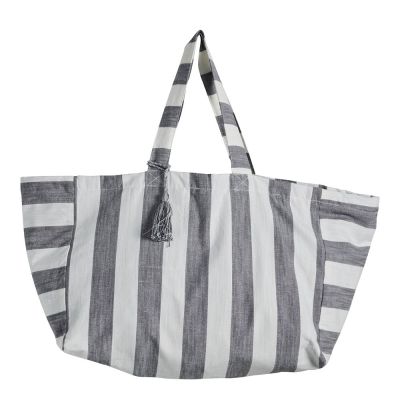 Lene Bjerre - Felima Kangaskassi 50x25 cm Valkoinen/Tummanharmaa