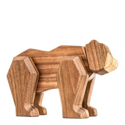 FableWood - Puufiguuri karhu 12 cm Pähkinä/Saarni