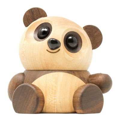 FableWood - Puufiguuri panda Chi Chi 8 cm Pähkinä/Vaahtera