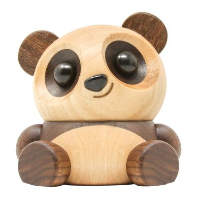FableWood - Puufiguuri panda Pom Pom 6 cm Pähkinä/Vaahtera