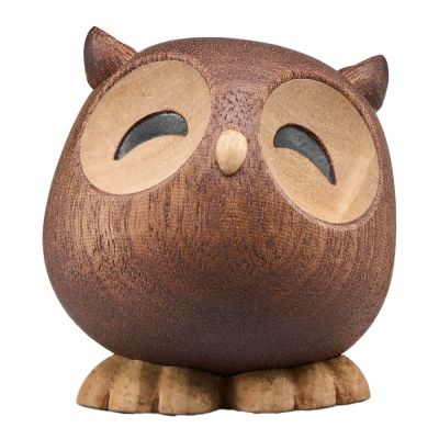 FableWood - Puufiguuri pöllö Sofia 5 cm Kumipuu/Sapele