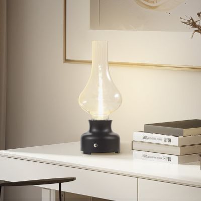 Mist Portable pöytävalaisin musta/läpinäkyvä NOLA - Olohuone - Teollinen - Lasi - Yksilamppuinen