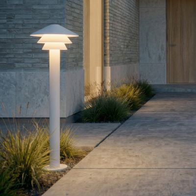 Montaro LED-pylväsvalaisin, valkoinen, 110 cm, alumiini, IP54 Lucande - Moderni - Yksilamppuinen