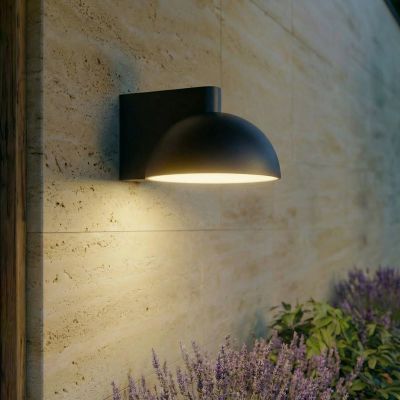 Velira LED-ulkoseinävalaisin, metalli, IP54, musta Lucande - Moderni - Yksilamppuinen