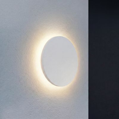Selinel LED-ulkoseinävalaisin, halkaisija 23 cm, talonumero, valkoinen, metalli Lindby - Moderni - Pyöreä