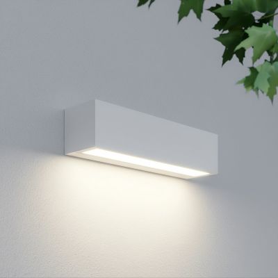 Lengo LED-ulkoseinälamppu, 25 cm, valkoinen, alaspäin suunnattu, 3000 K – Lucande - Moderni - Alumiini - Kulmikas