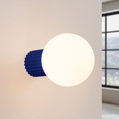 ORBI seinälamppu ultramariini lasi/metalli Ø12cm IP44 G9 SOLLUX LIGHTING - Kylpyhuone - Alumiini - Yksilamppuinen