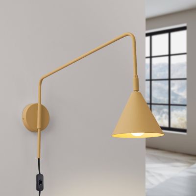 LYS seinälamppu, kullanvärinen, Ø 14 cm, metallinen pistoke E14 SOLLUX LIGHTING - Olohuone - Skandinaavinen - Yksilamppuinen