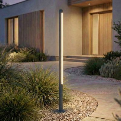 Liravel LED-pylväsvalaisin, antrasiitti, korkeus 115 cm, IP65 Lindby - Terassi - Moderni - Alumiini - Yksilamppuinen