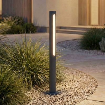 Liravel LED-pylväsvalaisin, antrasiitti, korkeus 60 cm, IP65 Lindby - Terassi - Moderni - Alumiini - Yksilamppuinen