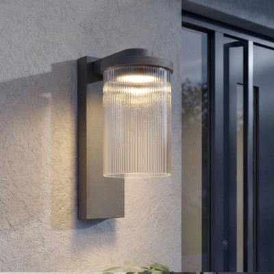 Beelia LED-ulkoseinävalaisin, IP65, lasi, alumiini, antrasiitti Lucande - Terassi - Moderni - Yksilamppuinen