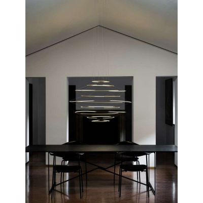 Drop 9 Riippuvalaisin Satin Silver Nemo Lighting - Ruokailutila - Muovi - Rengas