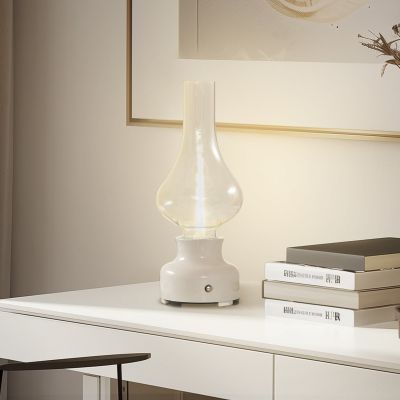Mist Portable pöytävalaisin valkoinen/läpinäkyvä NOLA - Olohuone - Teollinen - Lasi - Yksilamppuinen