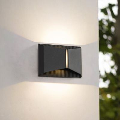 Anlira LED-ulkoseinävalaisin, ylös ja alas, IP65, musta Lindby - Terassi - Moderni - Metalli - Kulmikas
