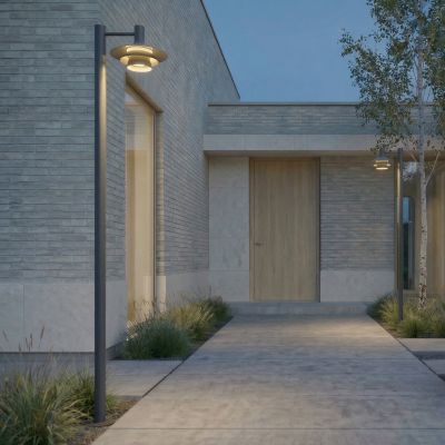Montaro LED-ulkovalaisin, antrasiitti, 220 cm, IP54, alumiini – Lucande - Moderni - Yksilamppuinen