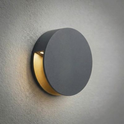 Advero LED-ulkoseinälamppu, IP44, CCT, talonumero, antrasiitti Lucande - Moderni - Alumiini - Pyöreä