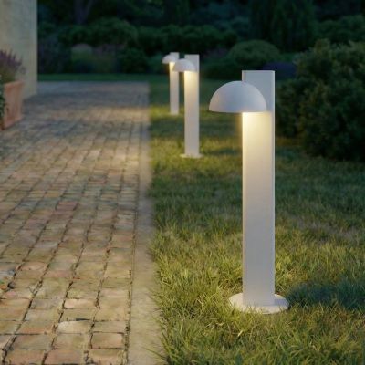 Velira LED-pylväsvalaisin, korkeus 77 cm, 1-lamppuinen, vaaleanharmaa, IP44 - Lucande - Moderni - Metalli - Yksilamppuinen