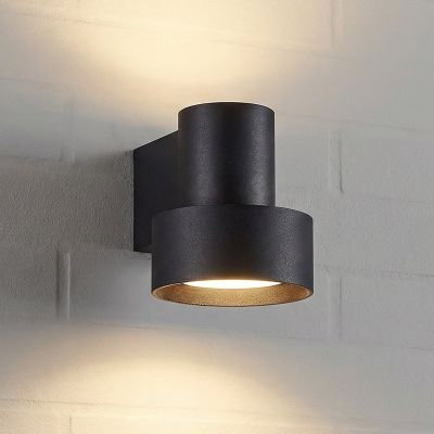 Elune LED-ulkoseinälamppu, mattamusta, ylös/alas Lucande - Moderni - Alumiini - Yksilamppuinen
