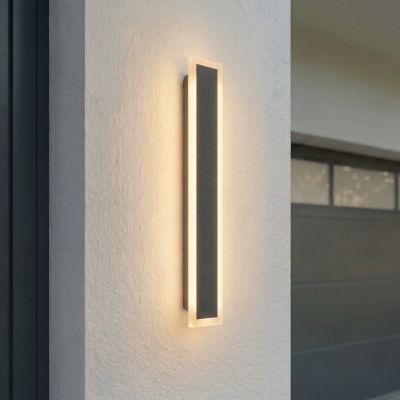 Ilora LED-ulkoseinävalaisin, CCT, IP65, musta, korkeus 60 cm, metalli – Lucande - Moderni - Ruostumaton teräs - Yksilamppuinen