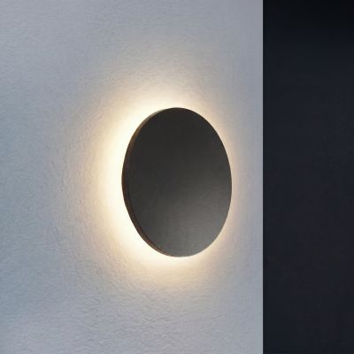 Selinel LED-ulkoseinävalaisin, halkaisija 23 cm, talonumero, musta, metalli – Lindby - Moderni - Pyöreä