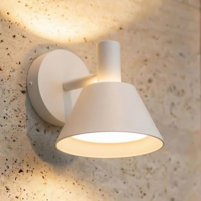 Tabena LED-ulkoseinävalaisin, mattavalkoinen, IP44, CCT – Lucande - Moderni - Alumiini - Pyöreä