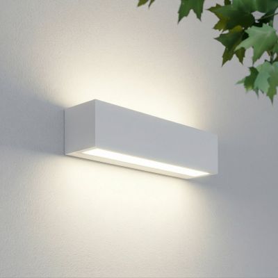 Lengo LED-ulkoseinälamppu, 25 cm, valkoinen, ylös/alas, 3000 K Lucande - Moderni - Alumiini - Kulmikas