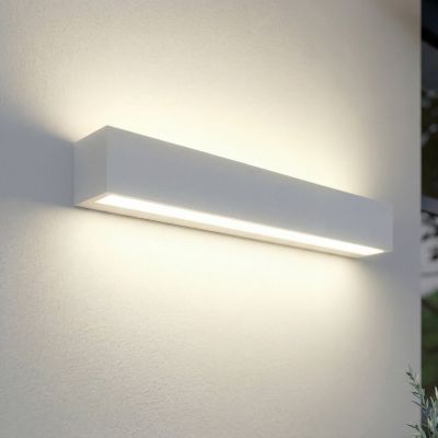 Lengo LED-ulkoseinälamppu, 50 cm, valkoinen, ylös/alas, 3000 K Lucande - Moderni - Alumiini - Kulmikas