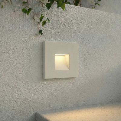 Alune LED-seinäuppovalaisin, kulmikas, valkoinen, IP65 8 x 8 cm Lindby - Moderni - Alumiini