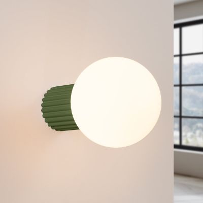 ORBI seinälamppu oliivinvihreä lasi/metalli Ø 12 cm IP44 G9 SOLLUX LIGHTING - Kylpyhuone - Alumiini - Yksilamppuinen