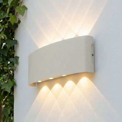 Ithan LED-ulkoseinävalaisin, valkoinen, 5-lamppuinen, 27 cm Lindby - Terassi - Moderni - Alumiini - Kulmikas