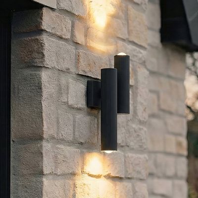 Torvian LED-ulkoseinävalaisin, 2-lamppuinen, metalli, antrasiitti Lucande - Terassi - Moderni - Monilamppuinen