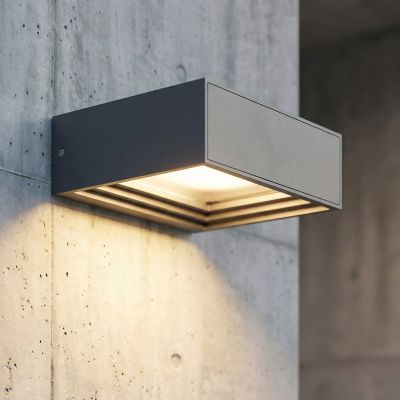 Ashkan LED-seinävalaisin, antrasiitti, IP65 Lucande - Moderni - Metalli - Kulmikas