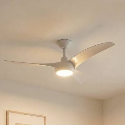 Briya LED-kattotuuletin, CCT, himmennettävä, Ø 116 cm, valkoinen Lindby - Olohuone - Moderni - Muovi