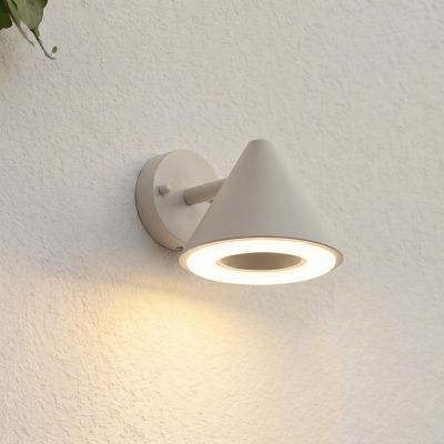 Soran LED-ulkoseinävalaisin, metalli, korkeus 12 cm, taupe, IP44 – Lindby - Moderni - Yksilamppuinen